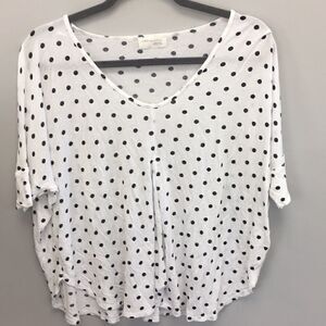 Zara | Zara W&B Polka Dot V Neck Crop Top | M